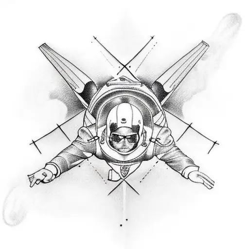 skydiving tattoo design idea