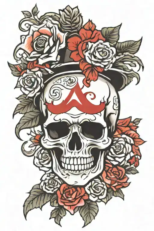 mafia skull tattoo design idea