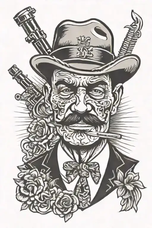 mafia boss cartel tattoo design idea