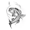 arowana fish tattoo design idea