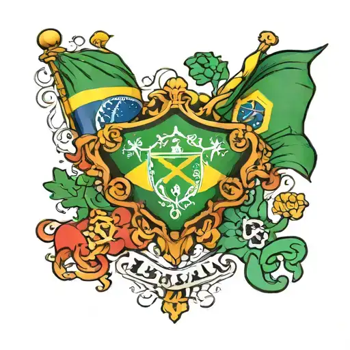 Brazil and Ireland flags tattoo design idea