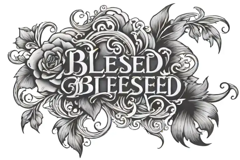 "blessed" tattoo design idea