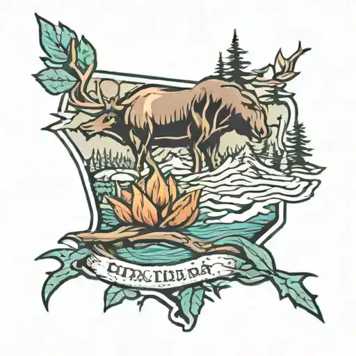 state of minnesota, wilderness tattoo design idea