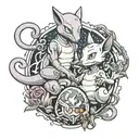 Adam Faulkner-Stanheight and Mewtwo being best friends tattoo design idea