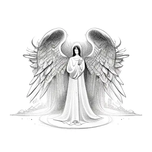 angel protector tattoo design idea