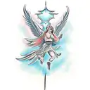 black angel protector tattoo design idea