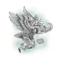 black angel protector tattoo design idea