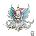 black angel protector tattoo design idea