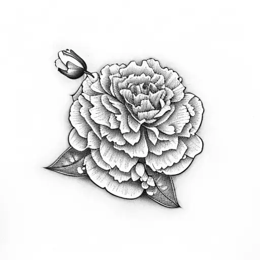 carnation and snowdrop tattoo design idea