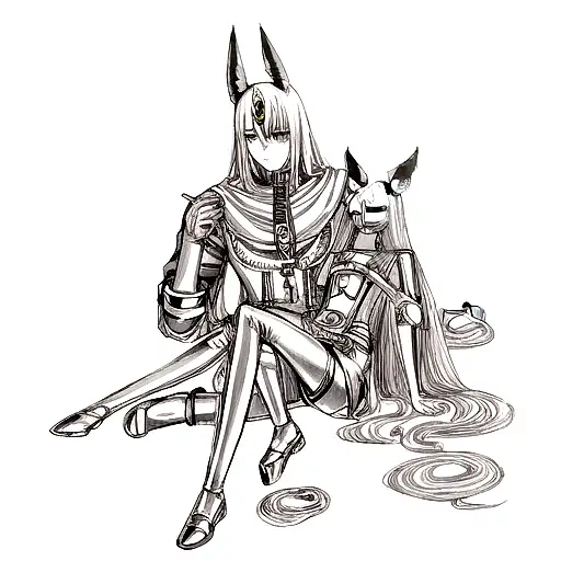 Anubis with Libra tattoo design idea