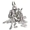 Anubis with Libra tattoo design idea