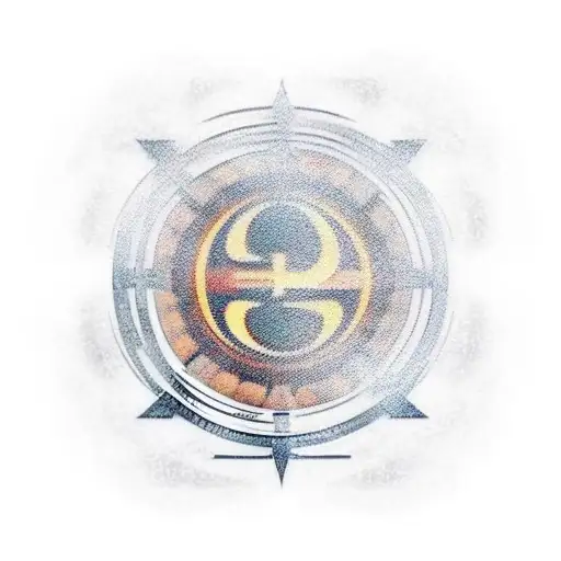 A minimalist tattoo of the Galatasaray logo surrounded by the skyline of Istanbul. tattoo design idea