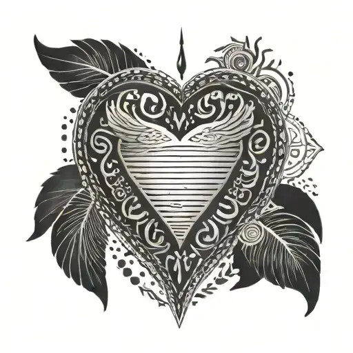 A dotwork tattoo of a compassionate heart surrounded by intricate Egyptian hieroglyphics, symbolizing the universal language of empathy tattoo design idea