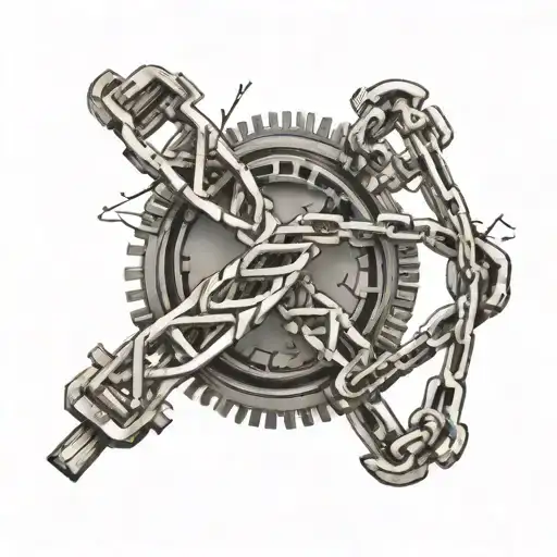 bike chain in shape of dna strand with travel ideas around tattoo design idea