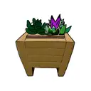 wooden planter with succulents tattoo design idea