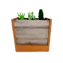 wooden planter with succulents tattoo design idea