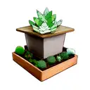 wooden planter with succulents tattoo design idea