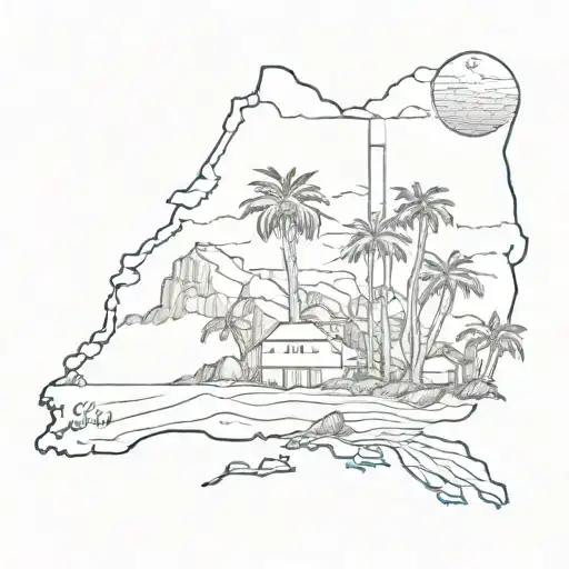 California state outline tattoo design idea