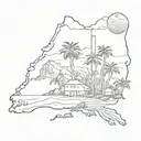 California state outline tattoo design idea
