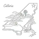 California state outline tattoo design idea