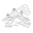 California state outline tattoo design idea
