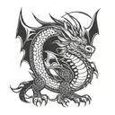 Native American welsh dragon tattoo design idea
