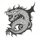Native American welsh dragon tattoo design idea