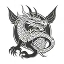 Native American welsh dragon tattoo design idea