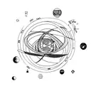 planets and physics symbols tattoo design idea