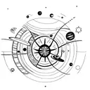 planets and physics symbols tattoo design idea