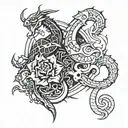 Scorpio and capricorn tattoo design combining tattoo design idea