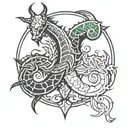 Scorpio and capricorn tattoo design combining tattoo design idea