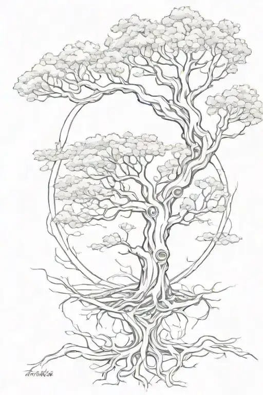 tree of life, fresh air, adapt, strength  tattoo design idea
