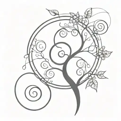 Fibonacci Spirals Yggdrasil tattoo design idea