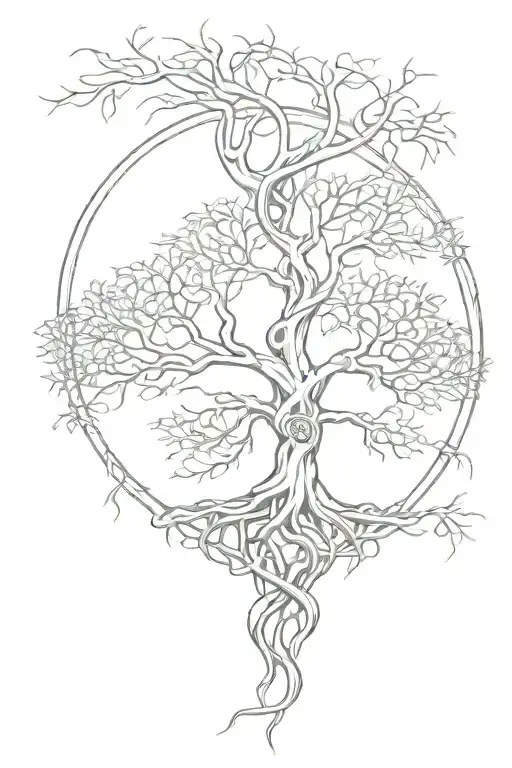 tree of life, fresh air, adapt, Celtic knot tree roots   tattoo design idea