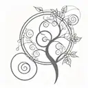 Fibonacci Spirals Yggdrasil tattoo design idea
