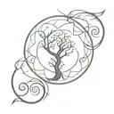 Fibonacci Spirals Yggdrasil tattoo design idea