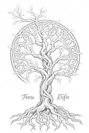 tree of life, fresh air, adapt, tree roots are Celtic knots  tattoo design idea
