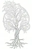 tree of life, fresh air, adapt, tree roots are Celtic knots  tattoo design idea