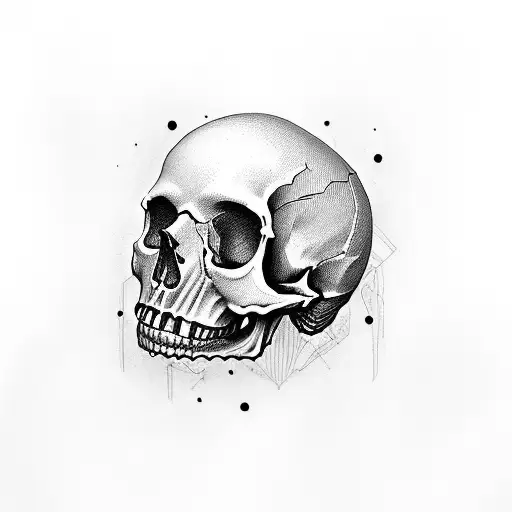 skull hand holing tattoo design idea