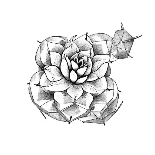 peruvian apple cactus tattoo design idea