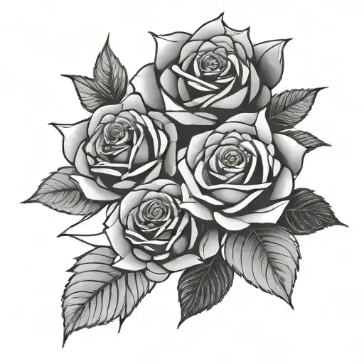Geometric Roses dark for cover tattoo design idea