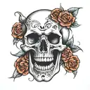 skull with canines tattoo design idea