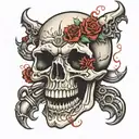 skull with canines tattoo design idea