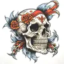 skull with canines tattoo design idea