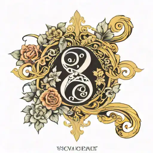 T with infinity love combine with N , R and L O B tattoo design idea