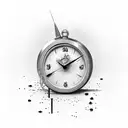 melting clock tattoo design idea
