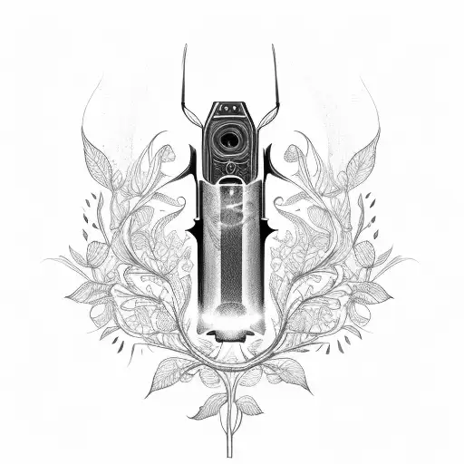 taser shooting out blackberry vines tattoo design idea