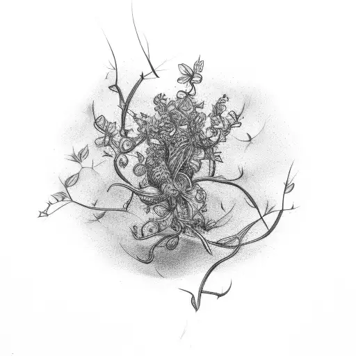 taser shooting out blackberry vines tattoo design idea