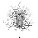 taser shooting out blackberry vines tattoo design idea